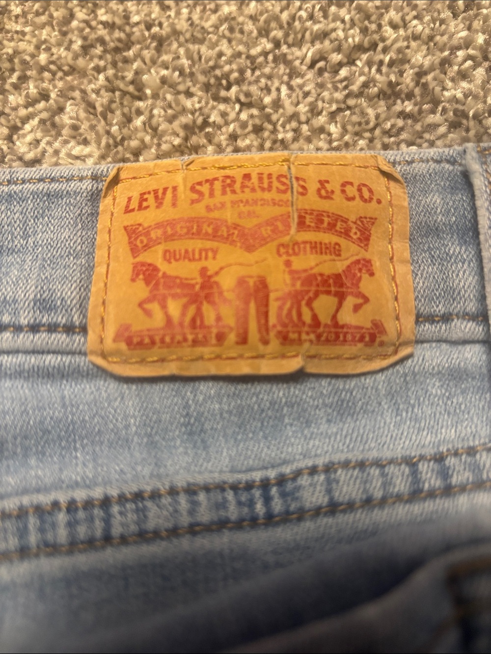 Levi's Pale Blue Straight Leg Jeans - Picture 5 of 7